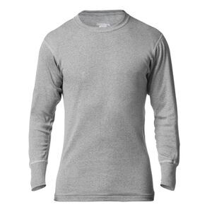 STANFIELDS Shirt Mens Large Gray Premium Cotton Rib Knit Base Layer Top